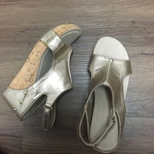 Pierre Dumas Gold Wedges size 9